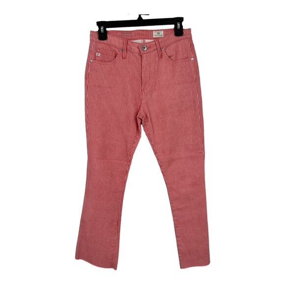 AG Adriano Goldschmied jeans Jodi Pinstripe high waist slim crop flare size 26 - Picture 2 of 9